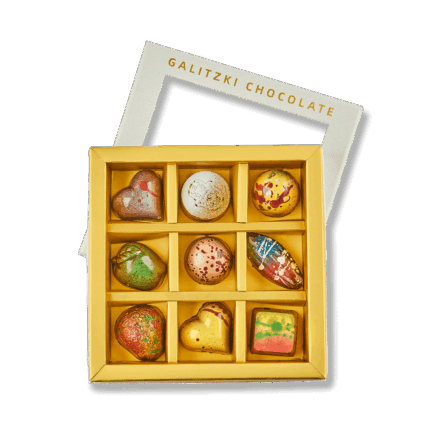 מארז 9 פרלינים עבודת יד