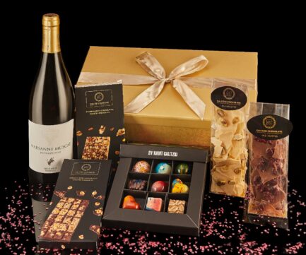 מארז מתנה מהודר שוקולד ויין